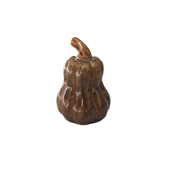 Small Ceramic Gourds Pumpkins Set of 5 Neutral Colors Glaze - Picture 7 of 7